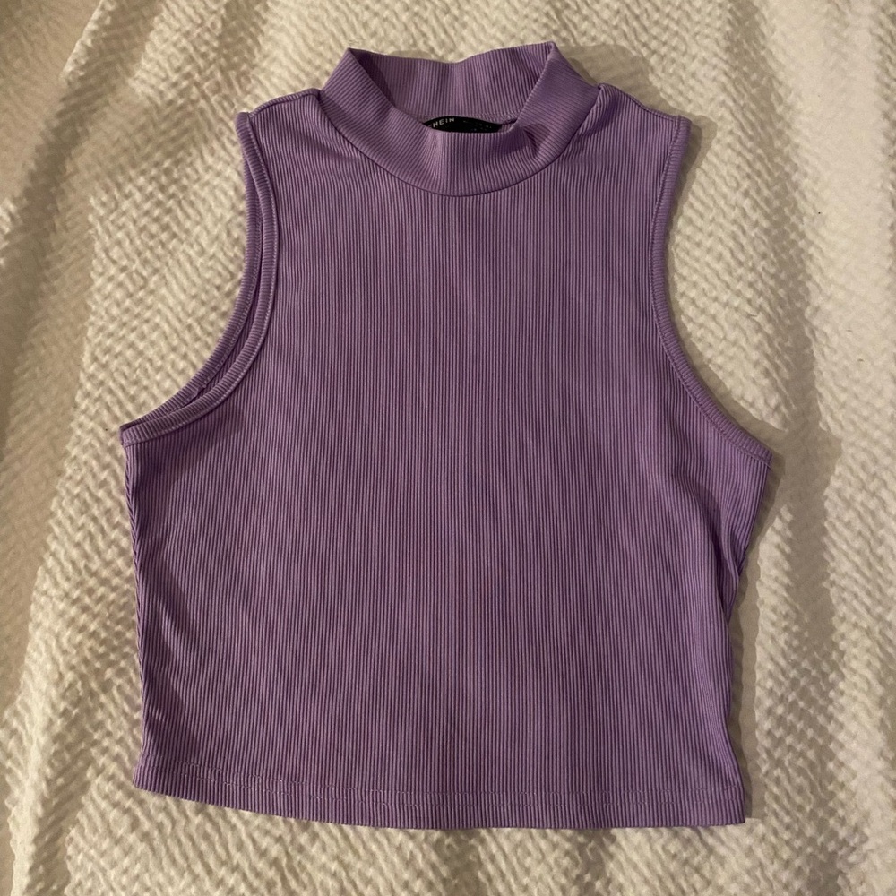SHEIN mock neck tank top purple Size S